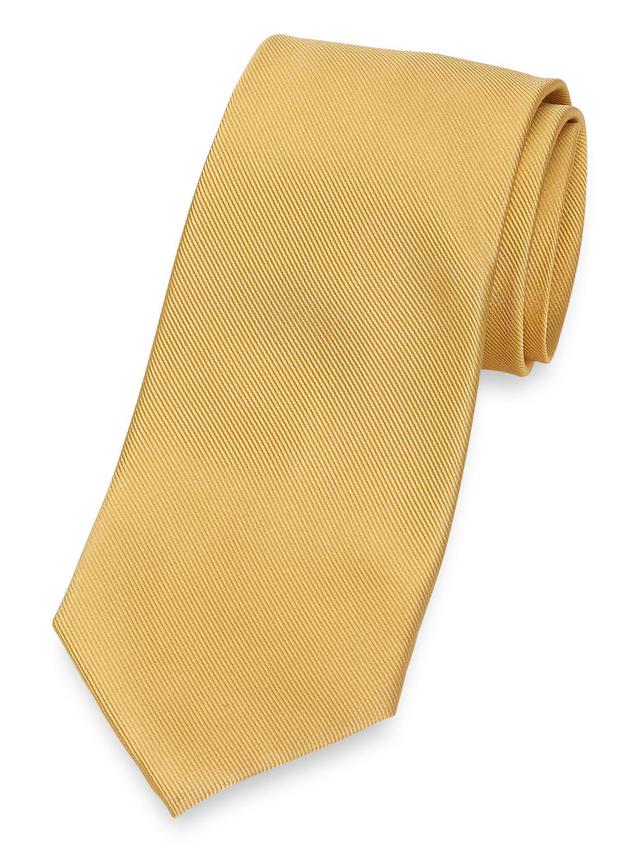 Solid Twill Woven Silk Tie - Silver Product Image