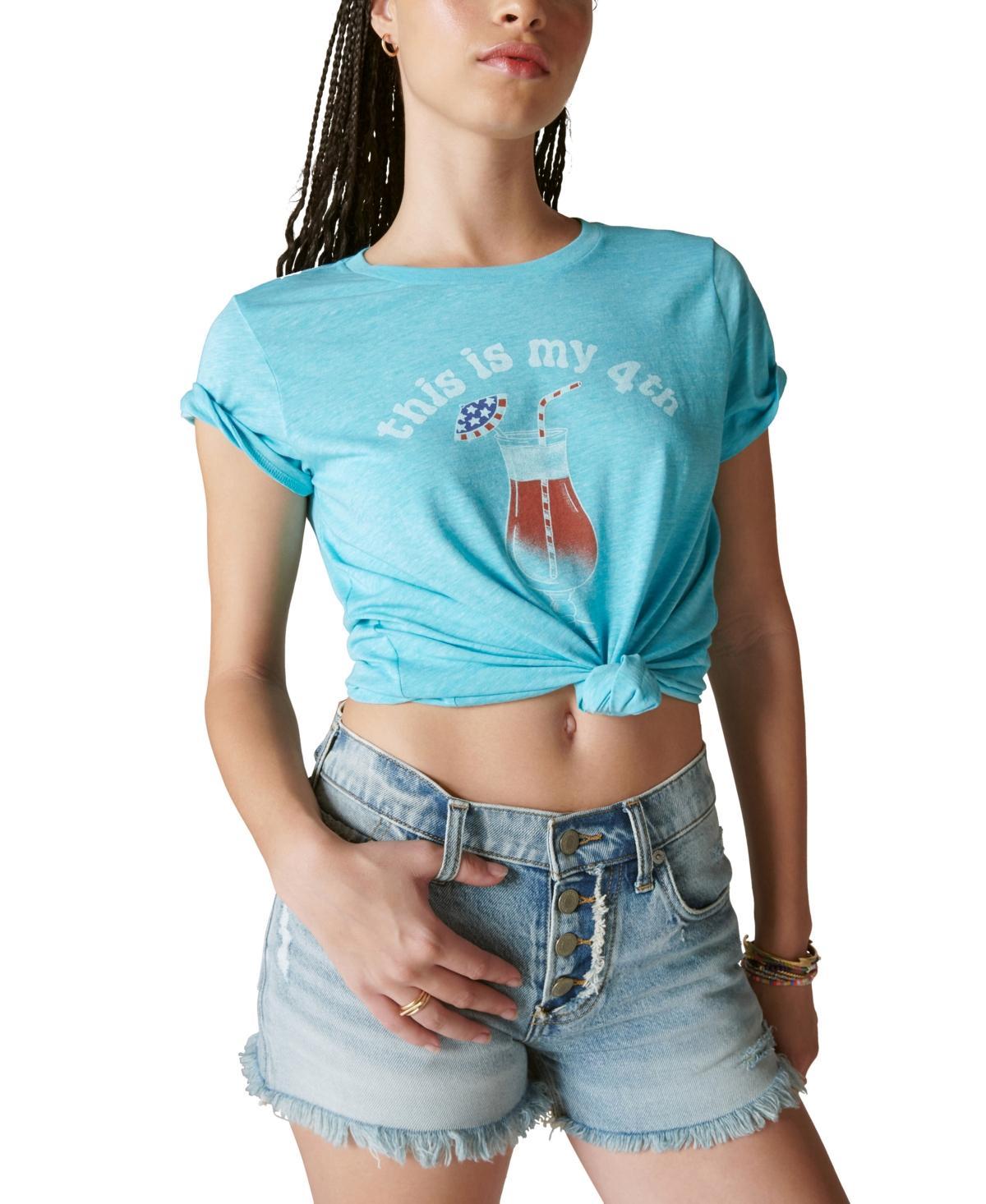 Lucky Brand Womens Cotton This Is My Fourth Graphic T-Shirt Product Image