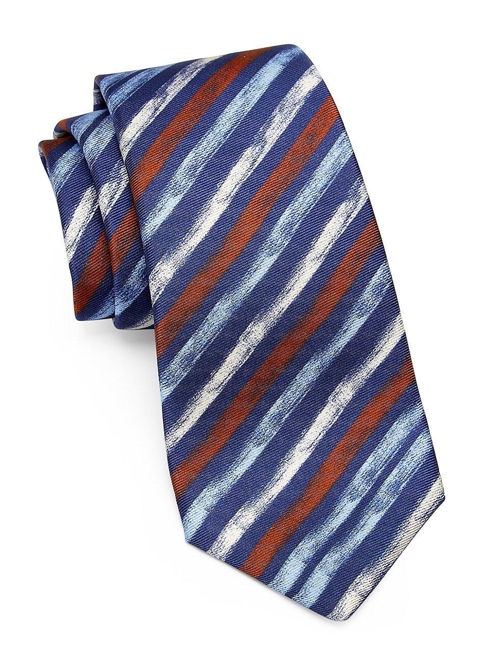 Mens Striped Silk Tie Product Image