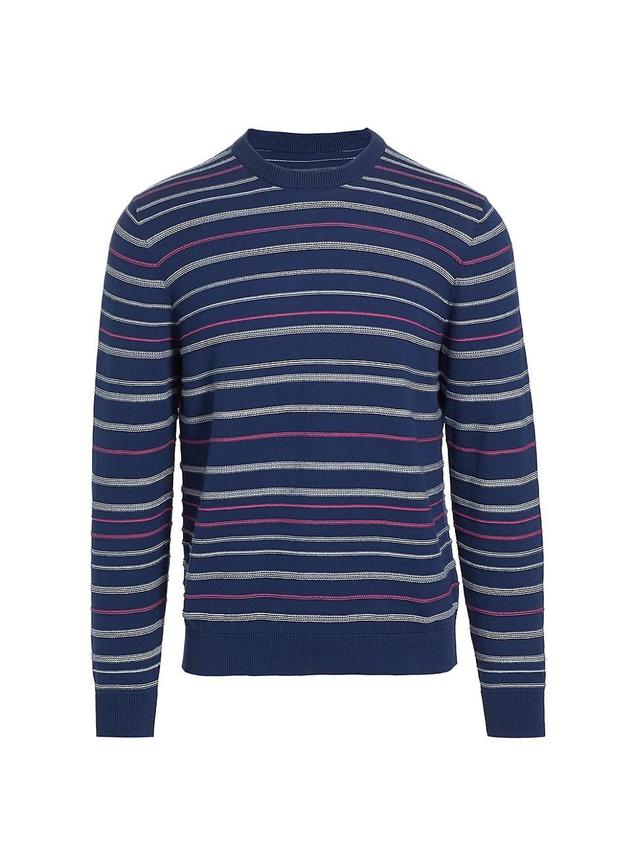 Mens Slim-Fit Textured Stripe Crewneck Sweater Product Image