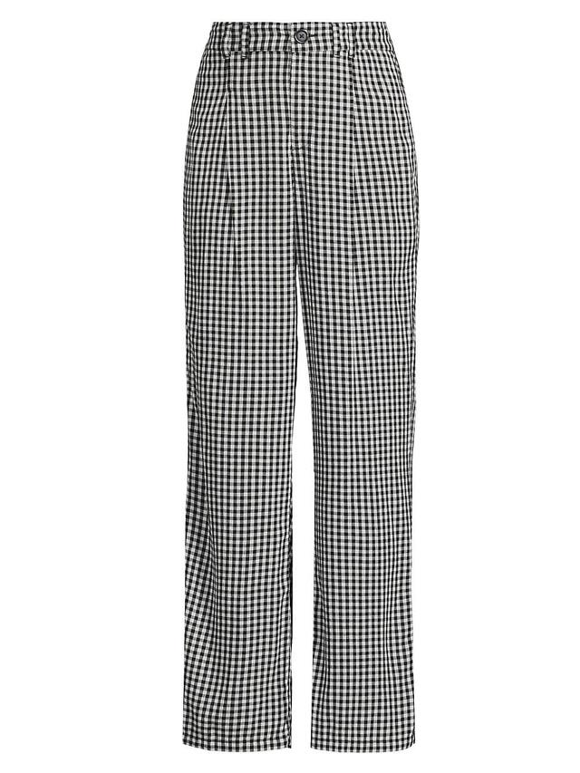 Womens Drapey Gingham Wide-Leg Pants Product Image