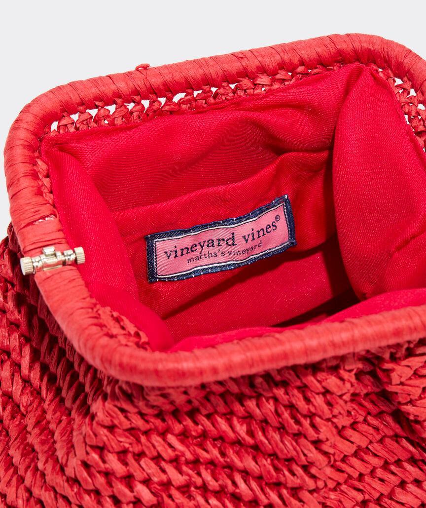 Crochet Straw Clamshell Clutch Product Image