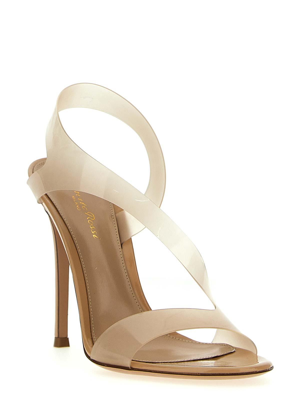 GIANVITO ROSSI Gold Metropolis Heeled Sandals In Beige Product Image