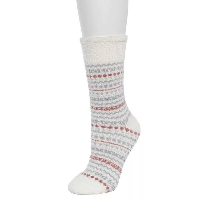 Womens Cuddl Duds Fairisle Popcorn Cozy Crew Lounge Slipper Socks Product Image