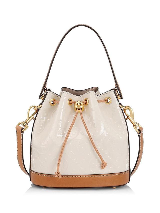 Womens T Monogram Embossed Patent Leather Bucket Bag Product Image