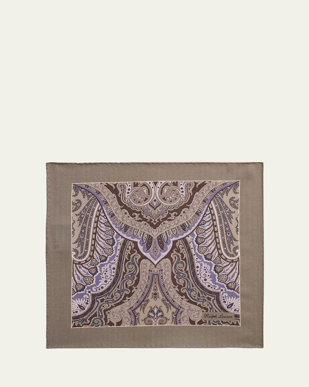 Mens Paisley Silk Pocket Square Product Image