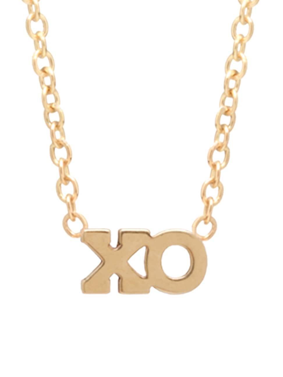 Womens Itty Bitty Letters 14K Gold XO Necklace Product Image