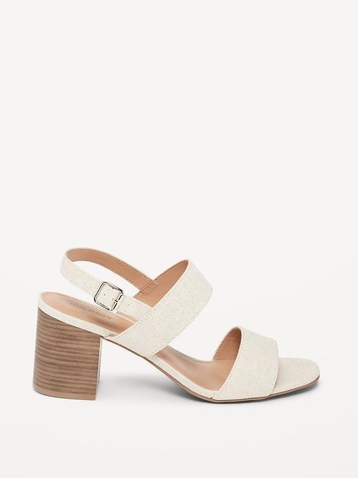 Canvas Block-Heel Sandals Product Image