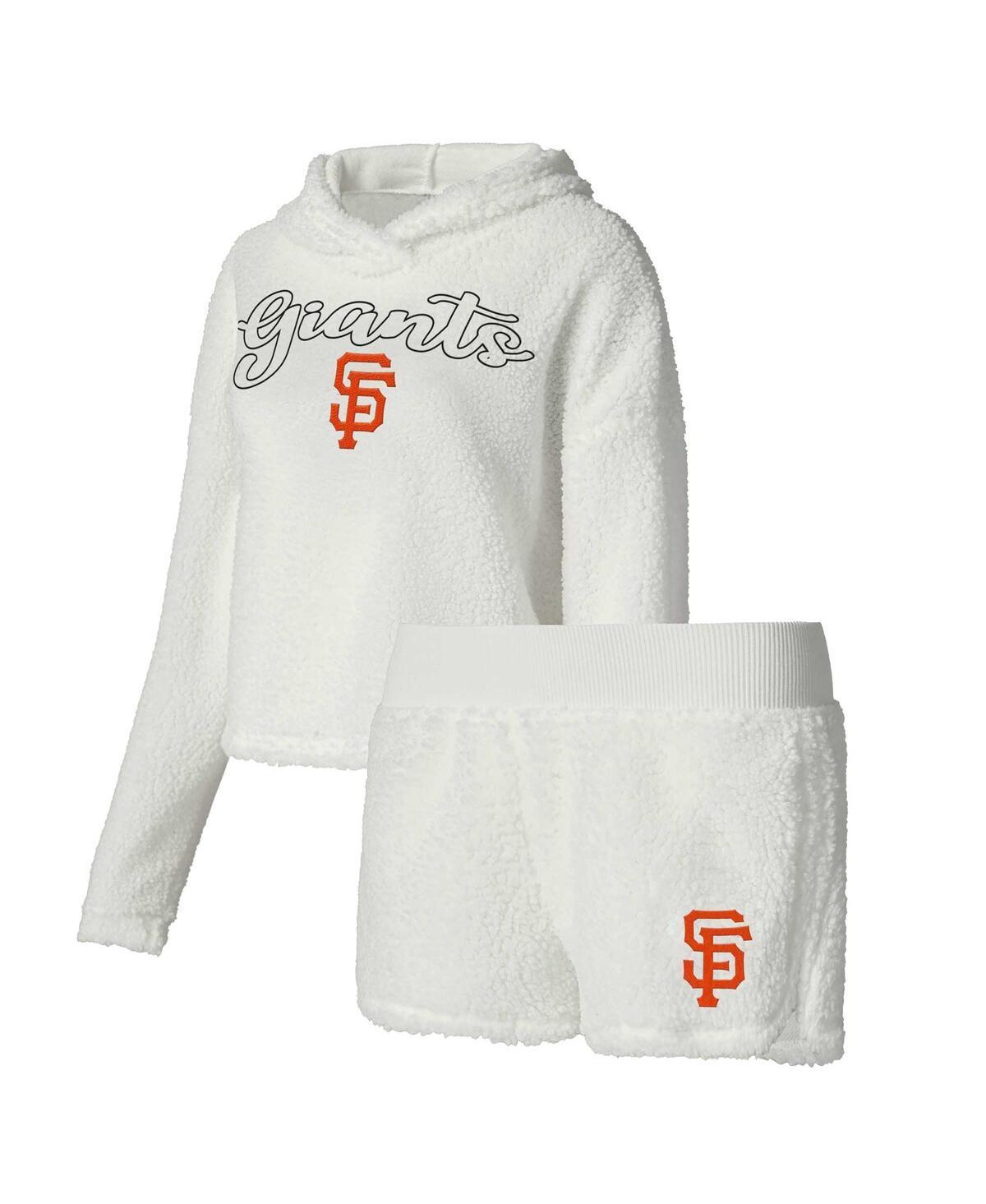 Womens Concepts Sport Cream San Francisco Giants Fluffy Hoodie Top & Shorts Sleep Set Product Image