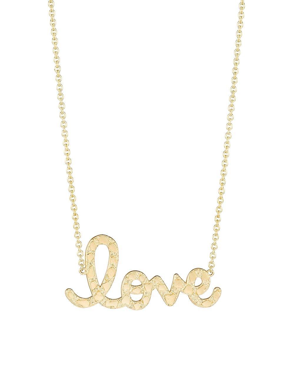 Womens 14K Yellow Gold Love Pendant Necklace Product Image