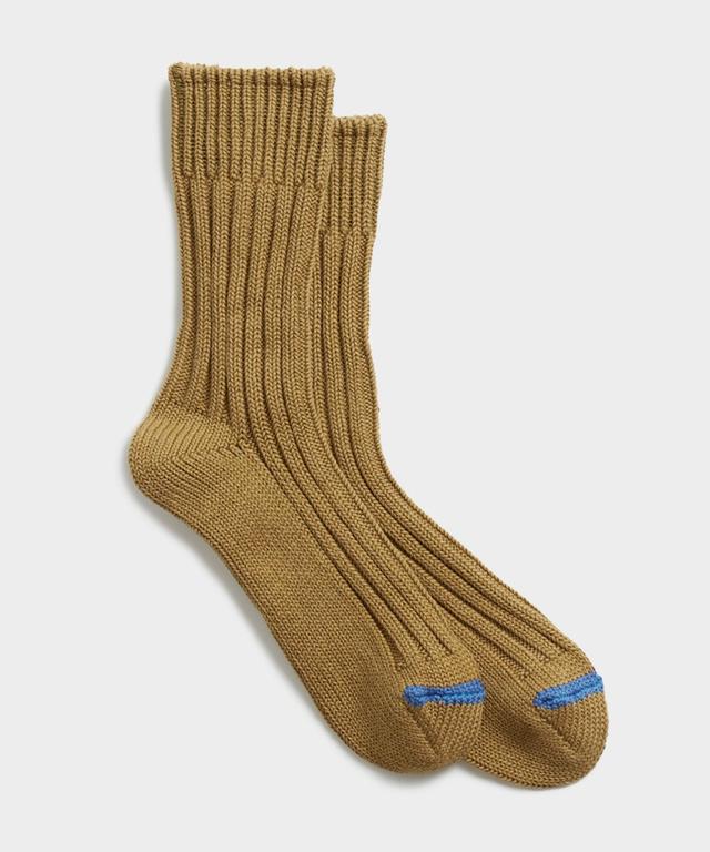 Rototo Chunky Ribbed Crew Sock in Brown Product Image