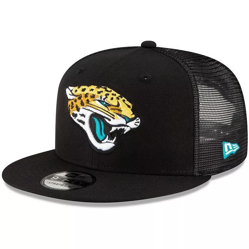 Mens New Era Black Jacksonville Jaguars Shade Trucker 9FIFTY Snapback Hat Product Image