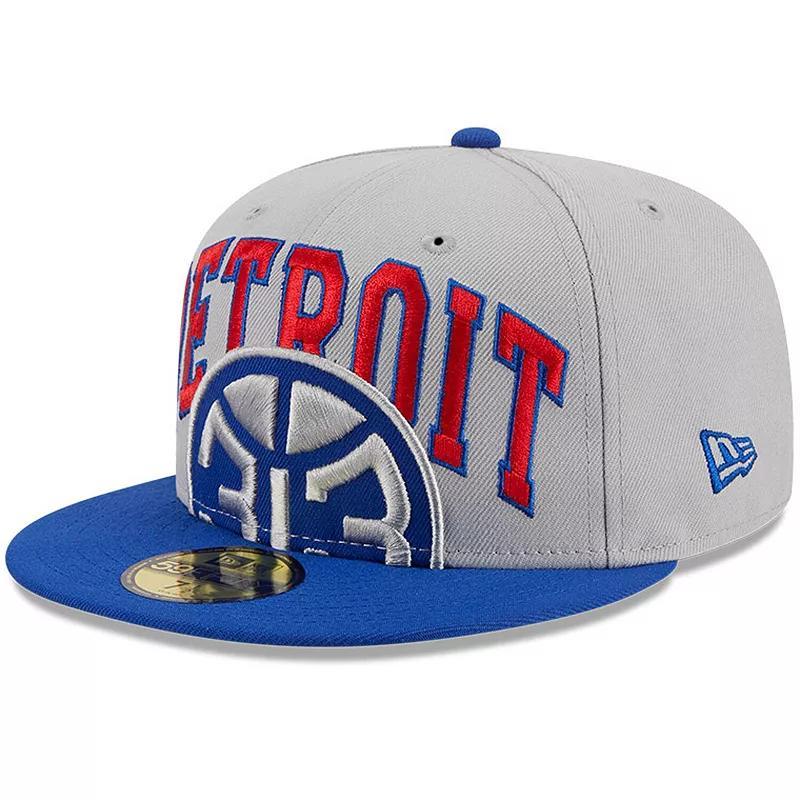 Mens New Era Gray/Blue Detroit Pistons Tip-Off Two-Tone 59FIFTY Fitted Hat Product Image