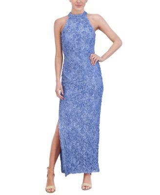 Jessica Howard Womens Embellished Lace Halter Gown Product Image