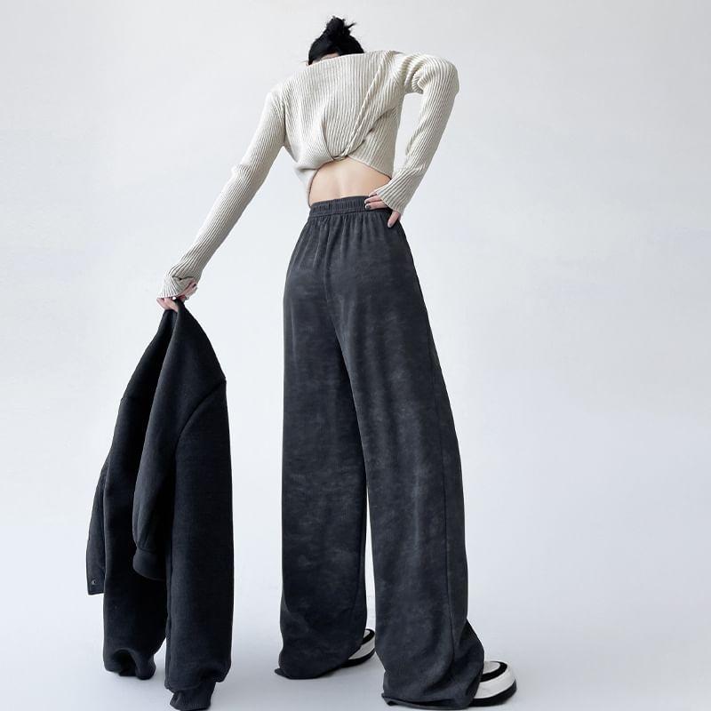 High Waist Draped Wide Leg Pants Product Image