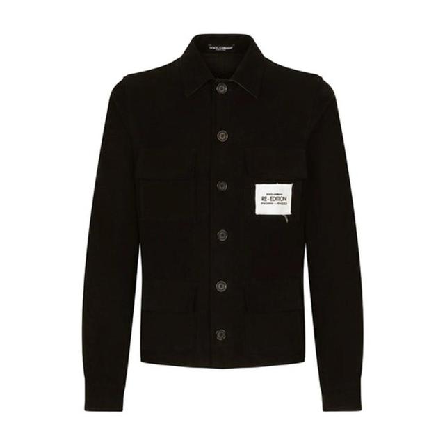 Multi-pocket Stretch Corduroy Sports Shirt In Black Product Image