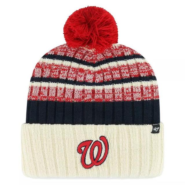 Mens 47 Natural Washington Nationals Tavern Cuffed Knit Hat with Pom Product Image