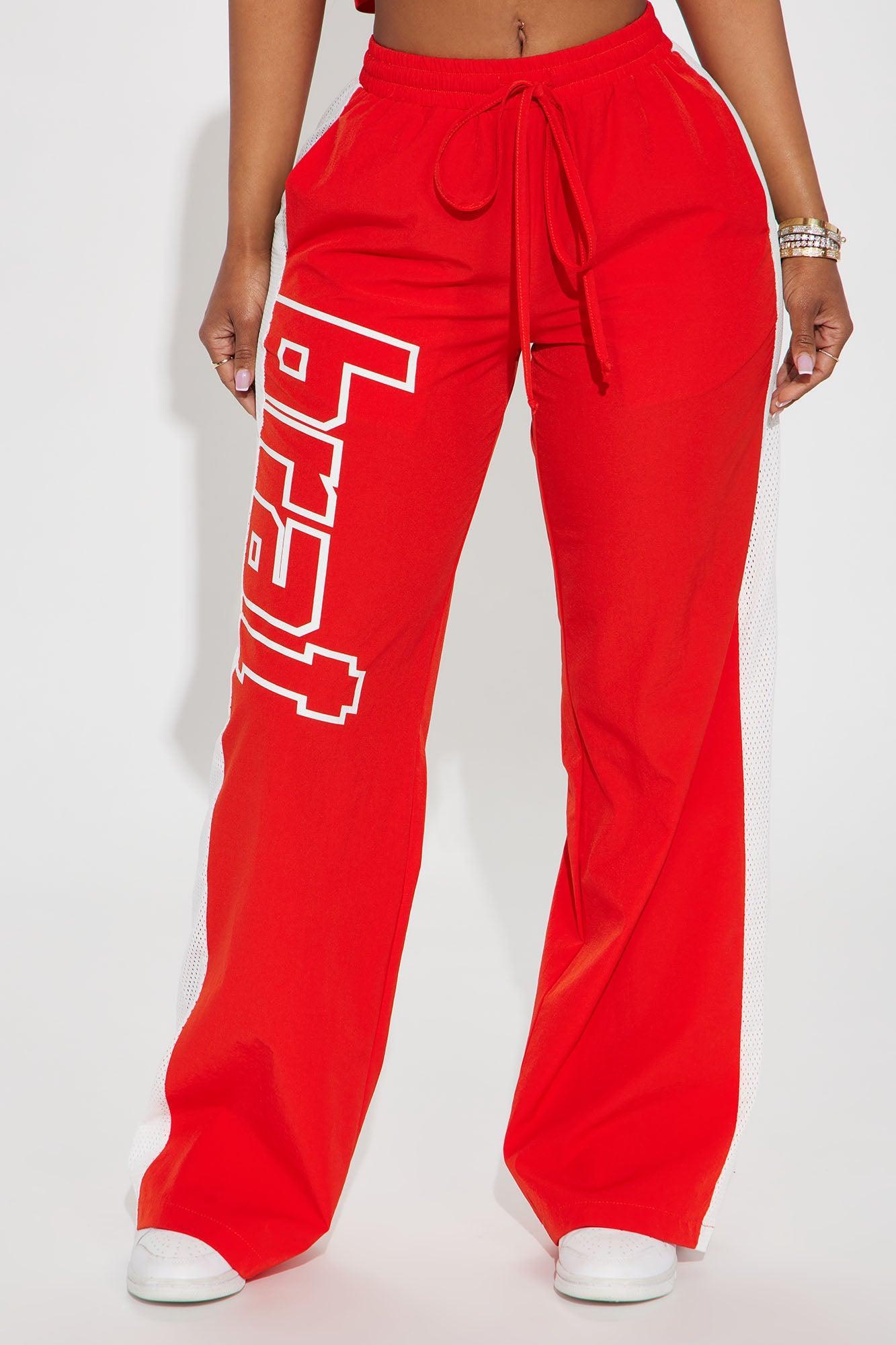 Bratty Wide Leg Sweatpants - Orange Product Image