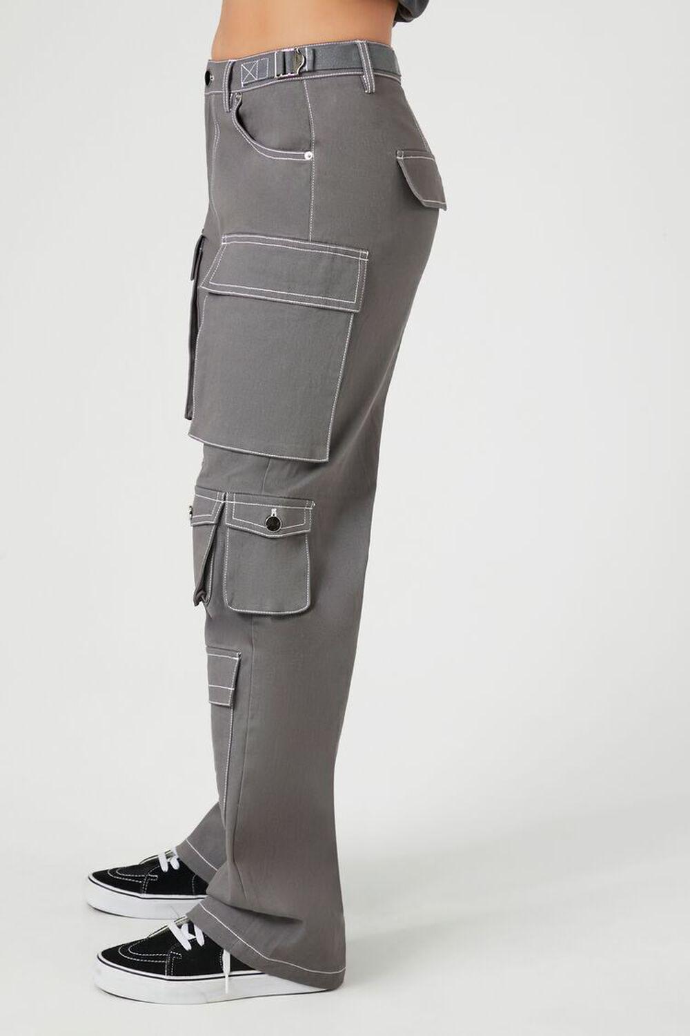 Twill Topstitched Cargo Pants | Forever 21 Product Image