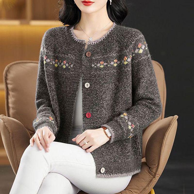 Patterned Ribbed Cardigan Product Image