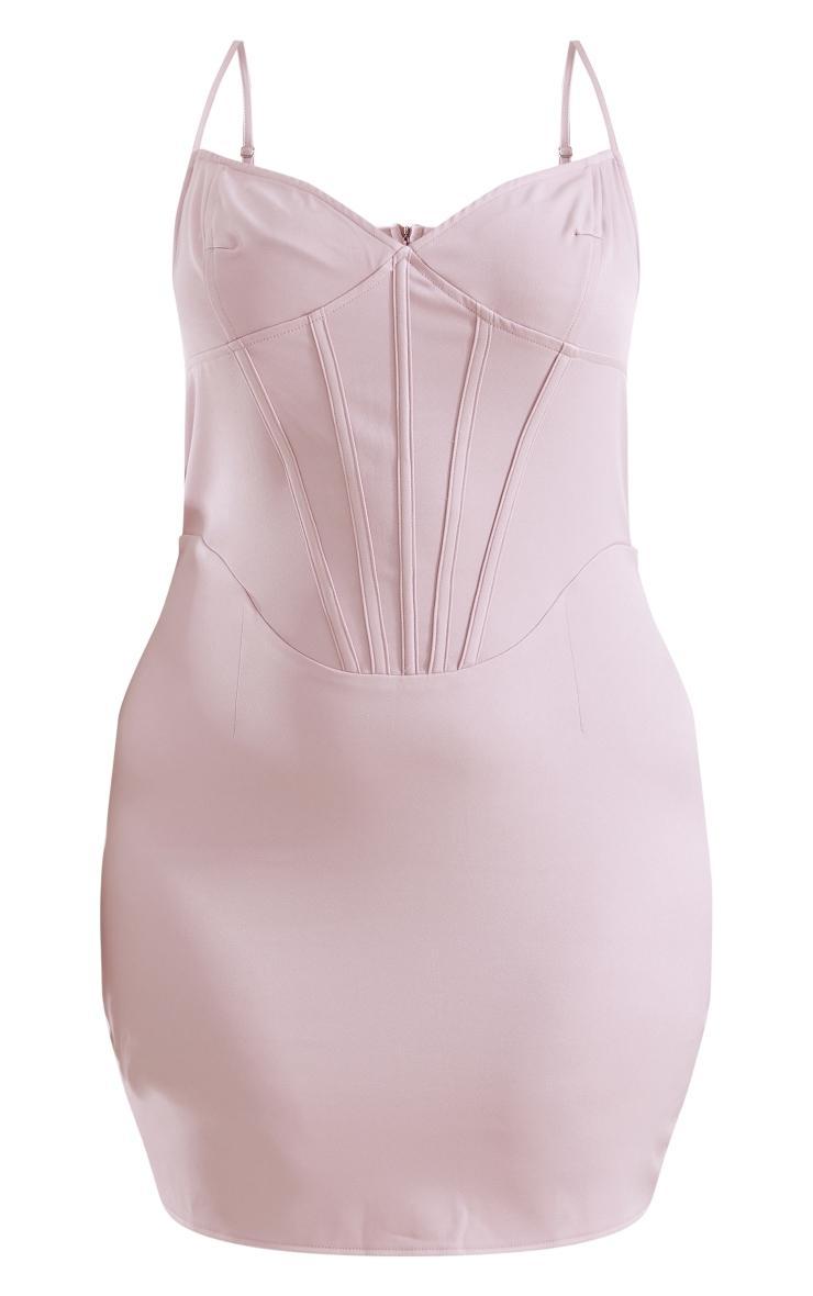 Plus Dusty Pink Strap Detail Bodycon Dress Product Image