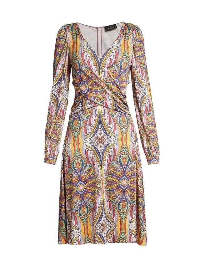 Etro Printed Crossover Front Jersey Dress Product Image