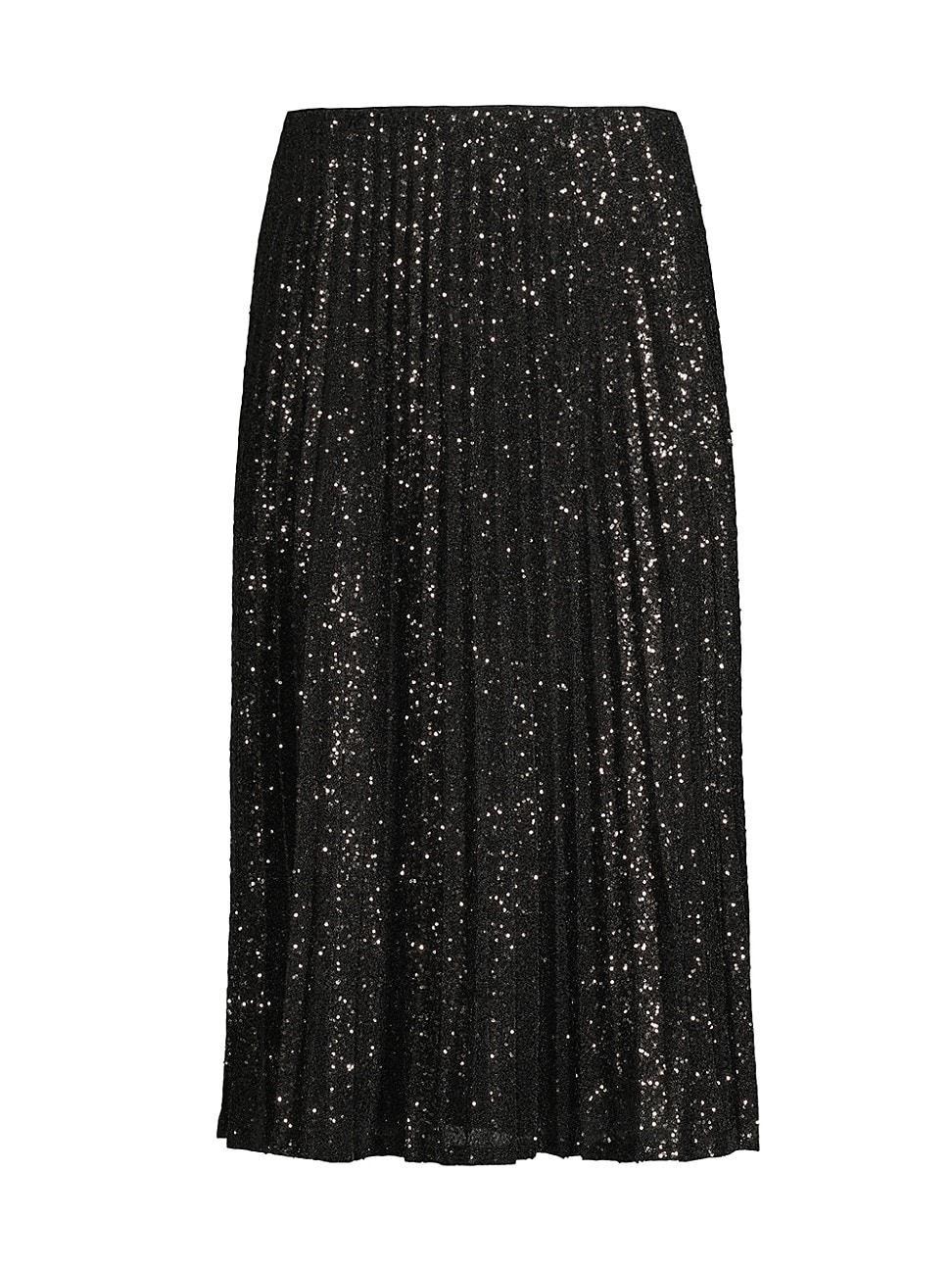 Womens Natalia Pleated Sequin Midi Skirt Product Image