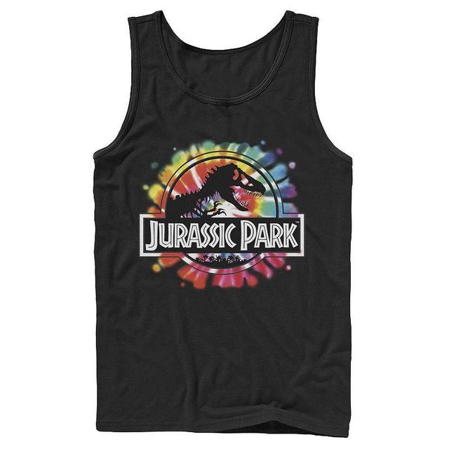 Mens Jurassic Park Classic Logo Tie Dye Graphic Tank Top Product Image