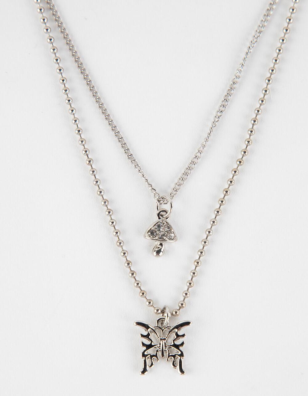 FULL TILT Layered Ball Chain Butterfly Necklace Product Image