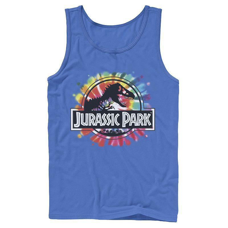 Mens Jurassic Park Classic Logo Tie Dye Graphic Tank Top Product Image