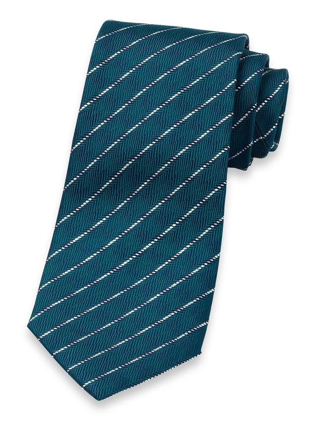 Stripe Woven Silk Blend Tie - Hunter Product Image