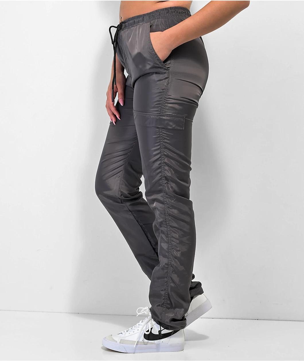 American Stitch Grey Satin Jogger Pants Product Image