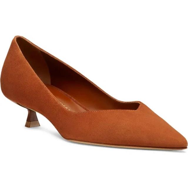 Eva Kitten Heel Pointed Toe Pump In Bridle Brown Product Image