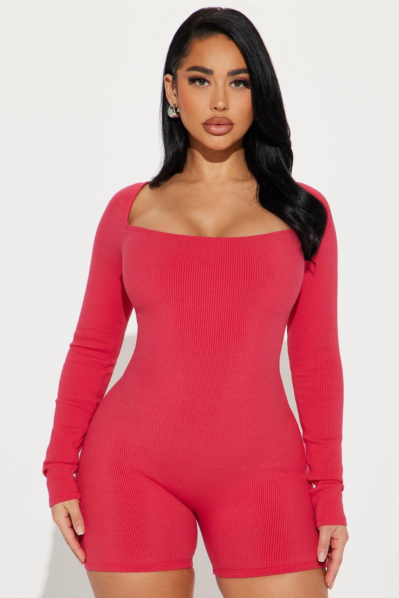 Dalia Snatched Romper - Raspberry Product Image