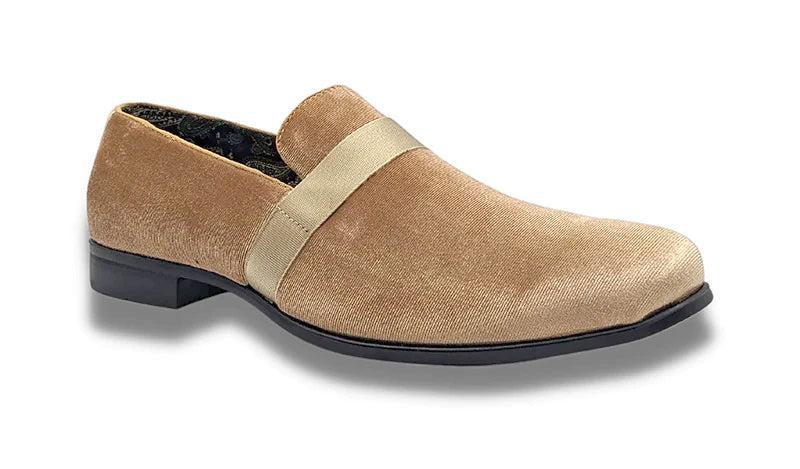 Tan Solid Velvet Loafer Product Image