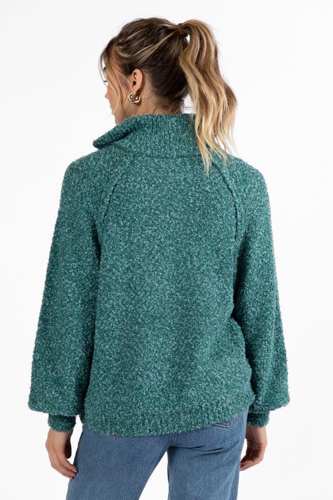 Signature Move Green Fuzzy Quarter Zip Pullover Product Image