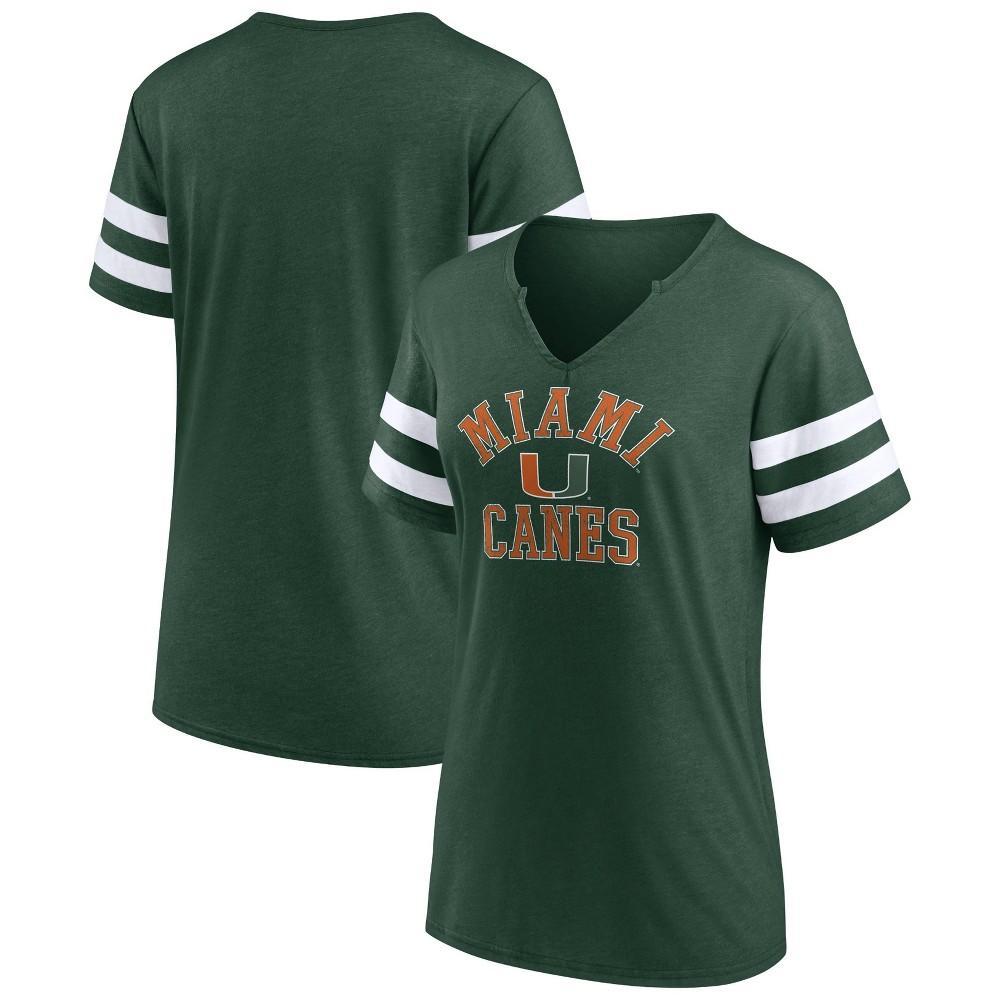 NCAA Miami Hurricanes Womens V-Neck Notch T-Shirt Product Image