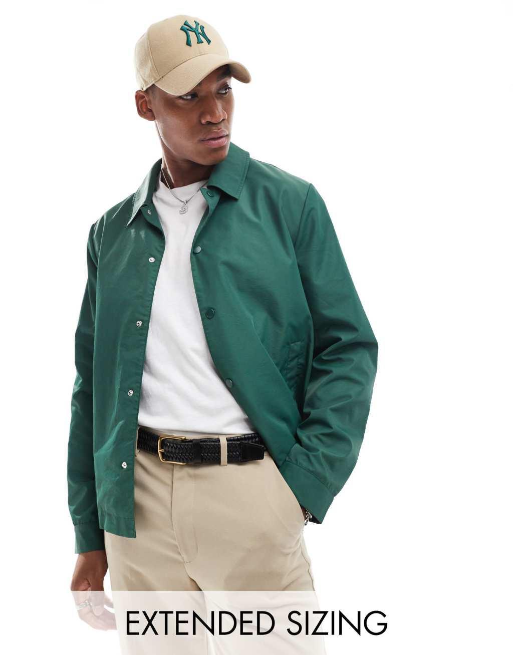 ASOS DESIGN lightweight harrington jacket in green product image