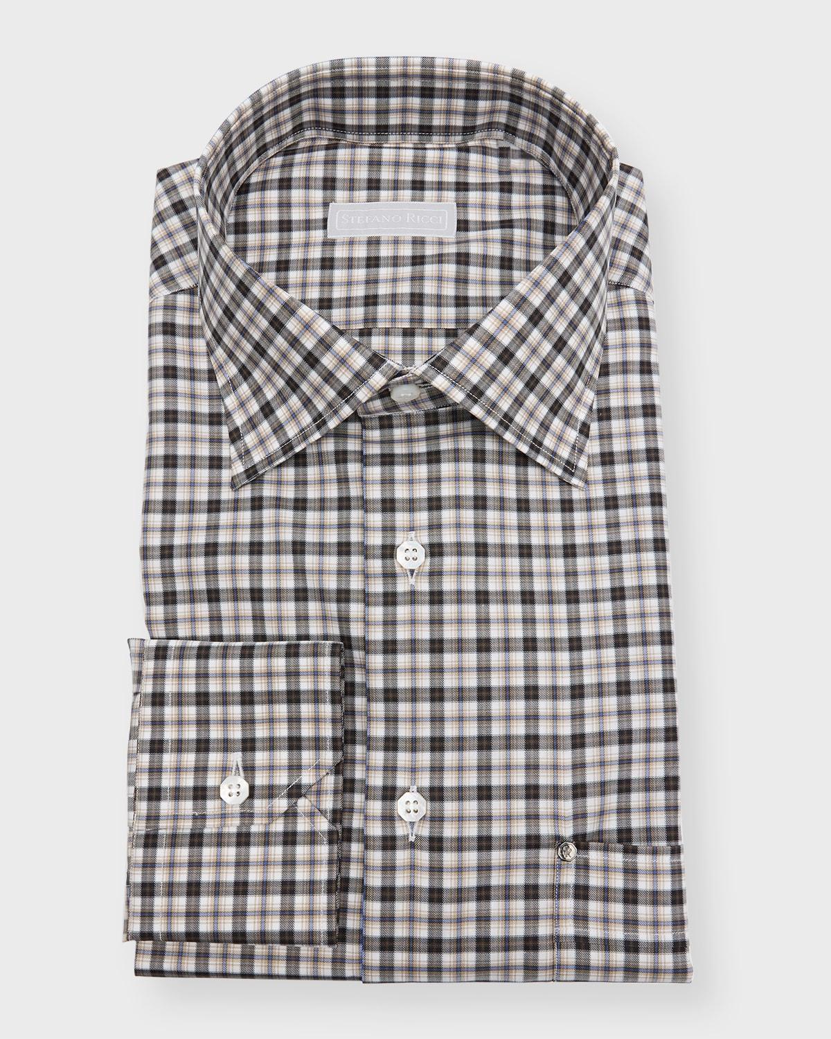 Mens Cotton Check Casual Button-Down Shirt Product Image