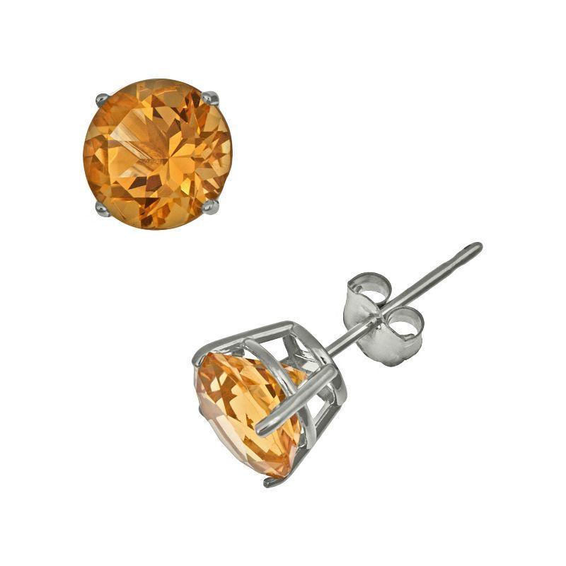 Celebration Gems Sterling Silver Citrine Stud Earrings, Womens, Orange Product Image