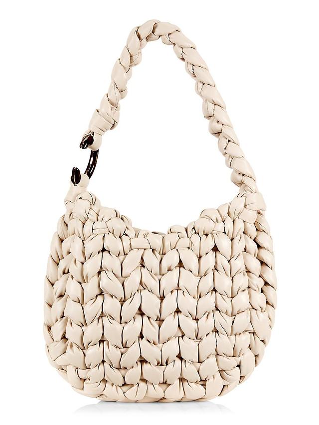 Womens Woven Leather Shoulder Bag Product Image