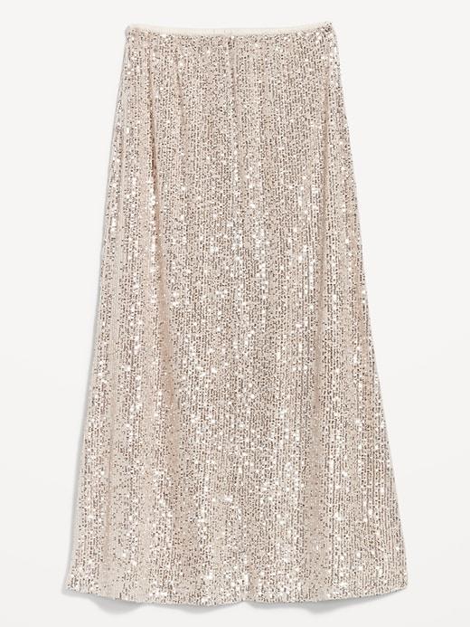 High-Waisted Sequin Maxi Skirt Product Image