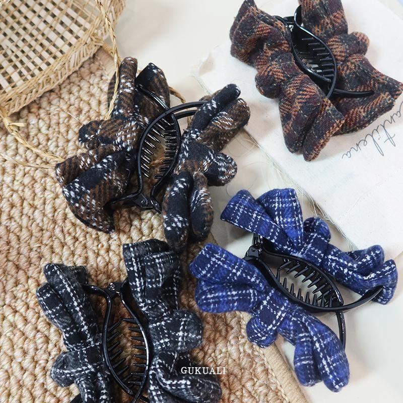 Plaid Bow Hair Claw Product Image