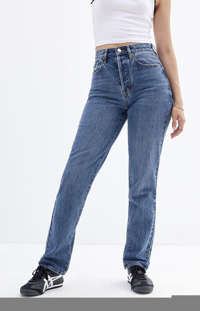 Women's Dark Indigo Dad Jeans Product Image