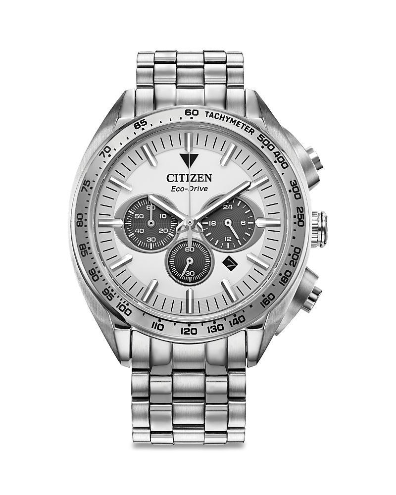 Citizen Eco-Drive Mens Chronograph Sport Luxury Two-Tone Stainless Steel Bracelet Watch 43mm Product Image