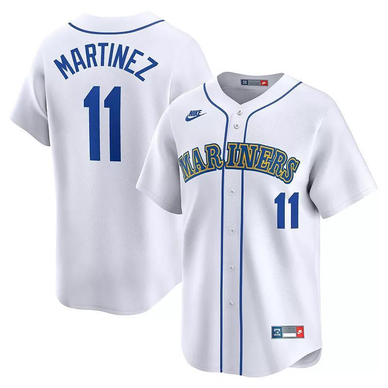 Nike Mens Edgar Martinez White Seattle Mariners Throwback Cooperstown Limited Jersey - White Product Image