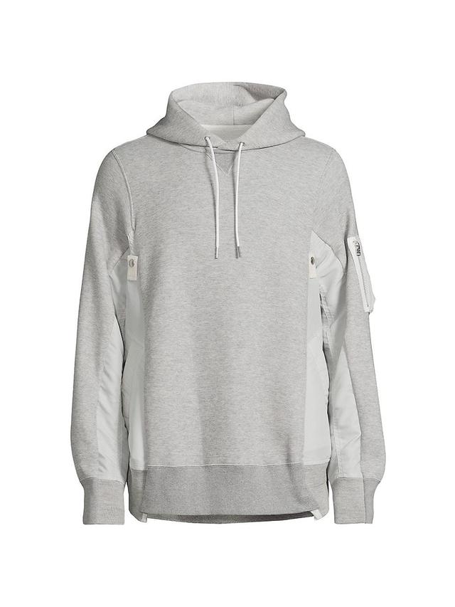 Mens Sponge Sweat Mixed-Media Cotton-Blend Hoodie Product Image