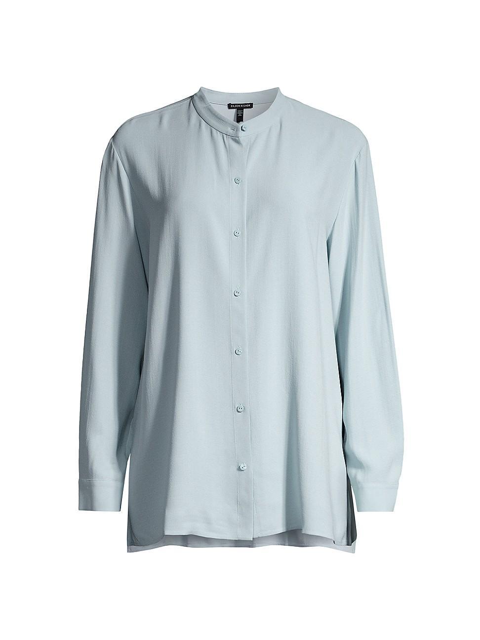 Womens Band Collar Relaxed Shirt product image