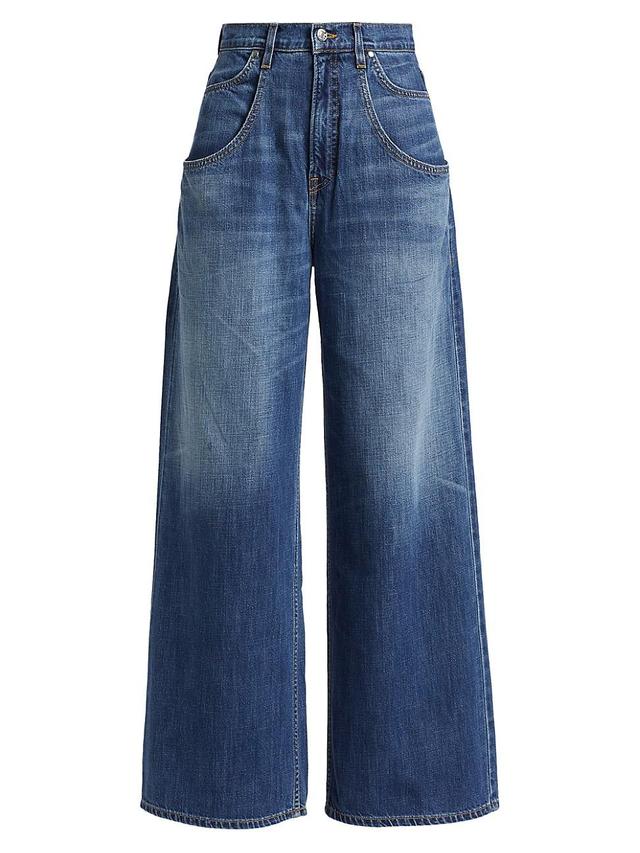 Womens Tasca Mid-Rise Baggy Wide-Leg Jeans Product Image