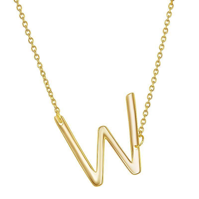 Sterling Silver Sideways Initial Necklace, Womens Gold Tone D Product Image